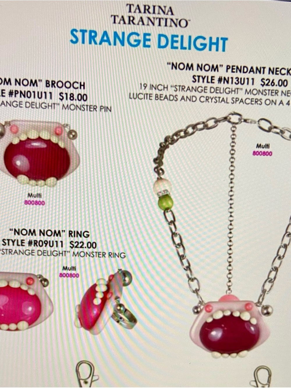 NoM NoM monster STrAnGe DeLiGhTs TT necklace mouth/teeth Tarina tarantino - Picture 12 of 13